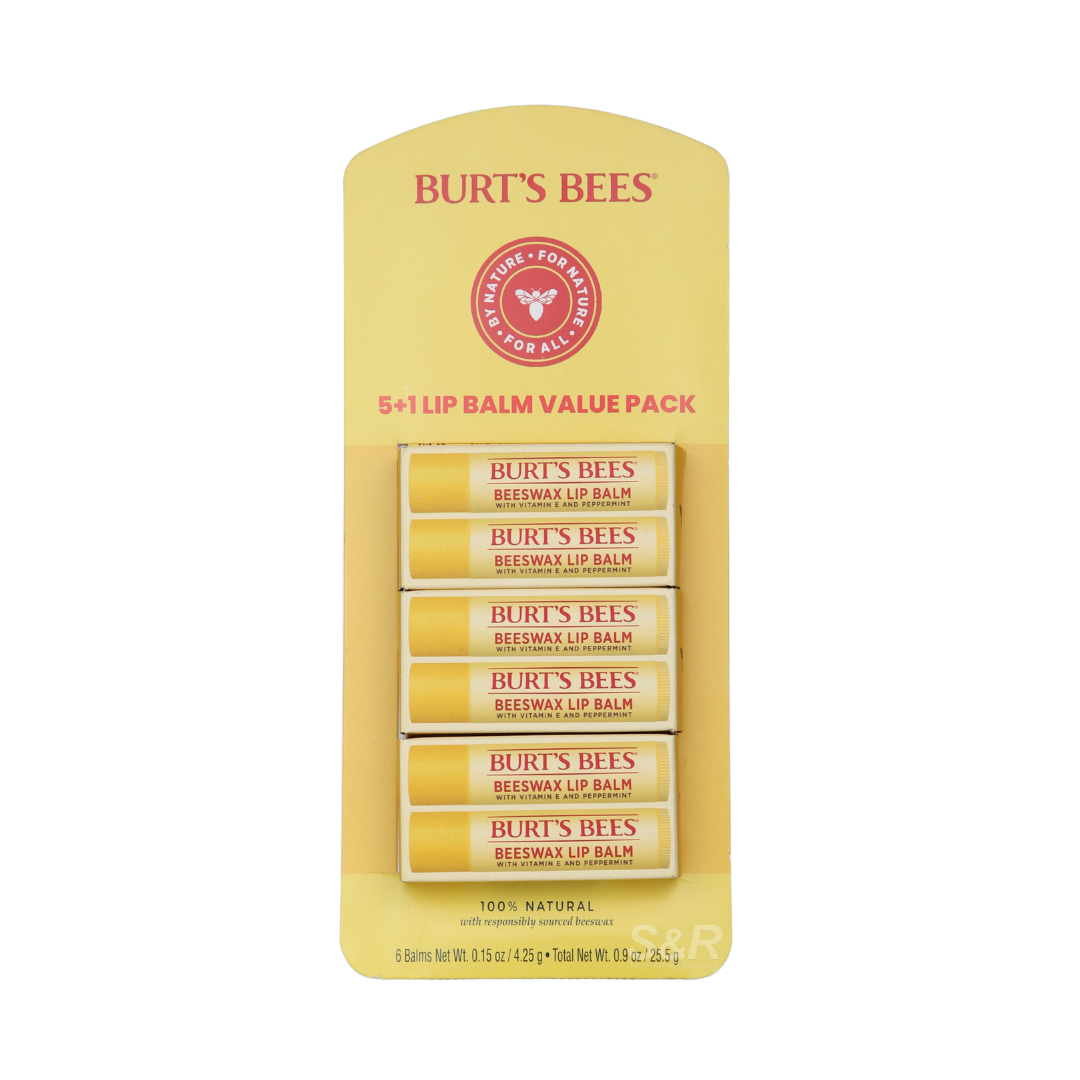 Burt's Bees Beeswax Lip Balm 5+1 Value Pack